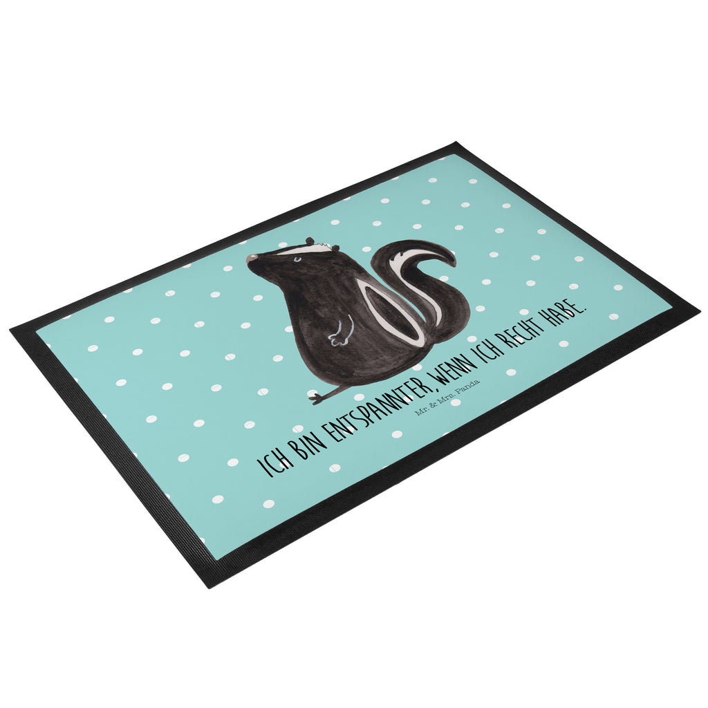 Fußmatte Stinktier sitzend Stinktier, Skunk, Wildtier, Raubtier, Stinker, Stinki, Spruch, Büro, Recht, Besserwisser, Türvorleger, Schmutzmatte, Fußabtreter, Matte, Schmutzfänger, Fußabstreifer, Schmutzfangmatte, Türmatte, Motivfußmatte,  Haustürmatte, Vorleger  Stinktier, Skunk