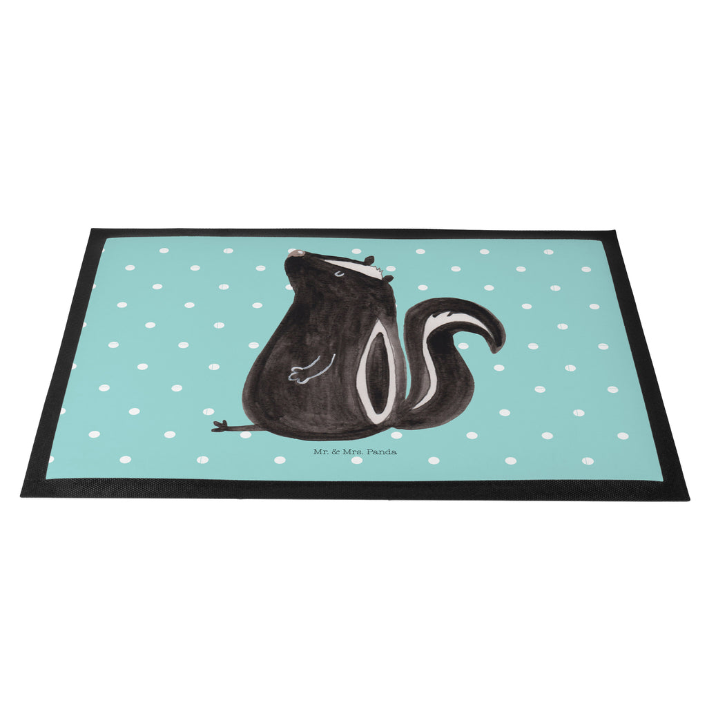 Fußmatte Stinktier sitzend Stinktier, Skunk, Wildtier, Raubtier, Stinker, Stinki, Spruch, Büro, Recht, Besserwisser, Türvorleger, Schmutzmatte, Fußabtreter, Matte, Schmutzfänger, Fußabstreifer, Schmutzfangmatte, Türmatte, Motivfußmatte,  Haustürmatte, Vorleger  Stinktier, Skunk