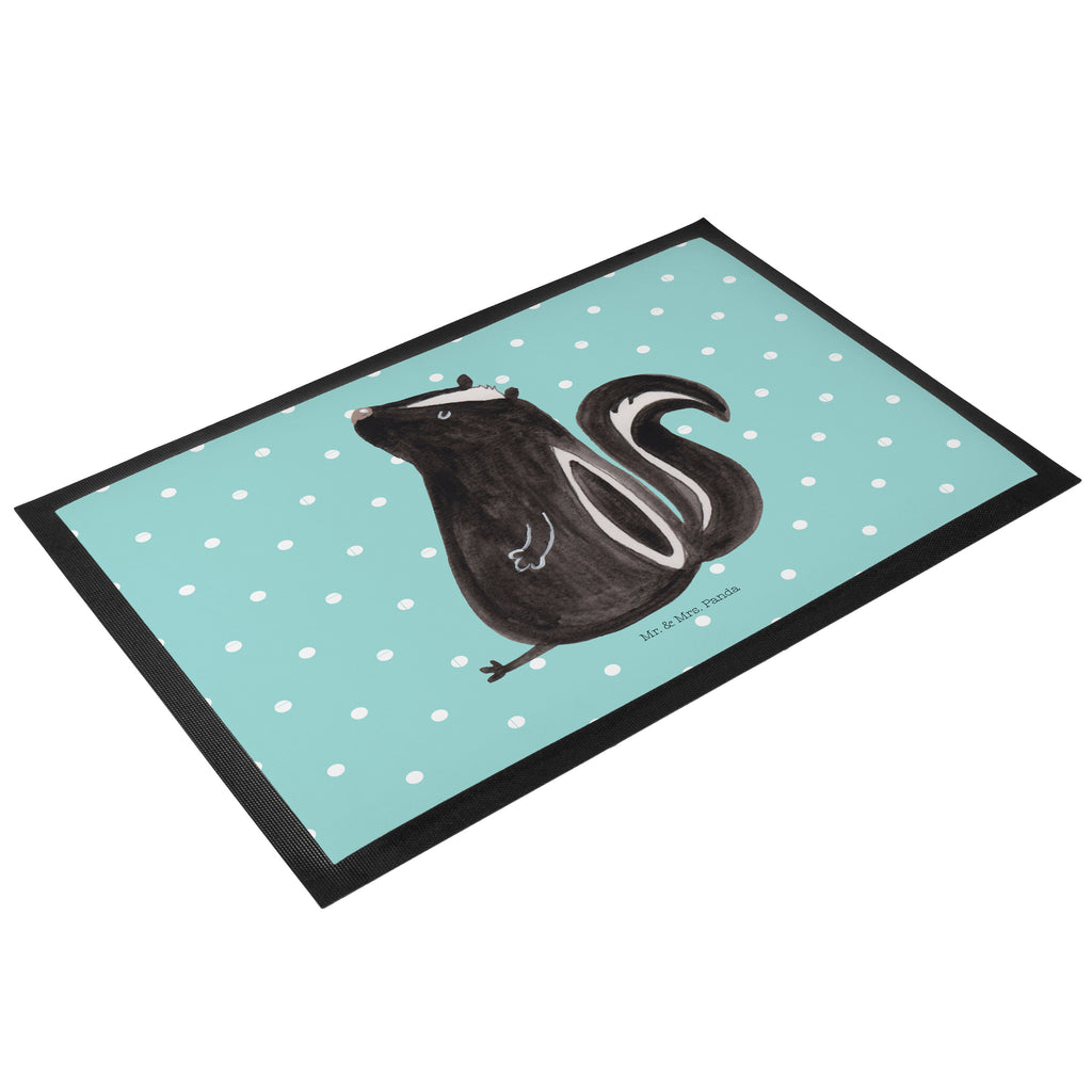 Fußmatte Stinktier sitzend Stinktier, Skunk, Wildtier, Raubtier, Stinker, Stinki, Spruch, Büro, Recht, Besserwisser, Türvorleger, Schmutzmatte, Fußabtreter, Matte, Schmutzfänger, Fußabstreifer, Schmutzfangmatte, Türmatte, Motivfußmatte,  Haustürmatte, Vorleger  Stinktier, Skunk