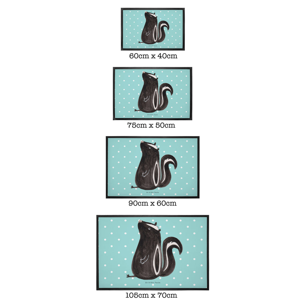 Fußmatte Stinktier sitzend Stinktier, Skunk, Wildtier, Raubtier, Stinker, Stinki, Spruch, Büro, Recht, Besserwisser, Türvorleger, Schmutzmatte, Fußabtreter, Matte, Schmutzfänger, Fußabstreifer, Schmutzfangmatte, Türmatte, Motivfußmatte,  Haustürmatte, Vorleger  Stinktier, Skunk