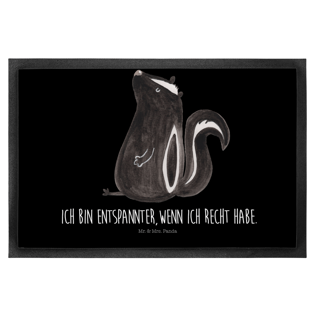 Fußmatte Stinktier sitzend Stinktier, Skunk, Wildtier, Raubtier, Stinker, Stinki, Spruch, Büro, Recht, Besserwisser, Türvorleger, Schmutzmatte, Fußabtreter, Matte, Schmutzfänger, Fußabstreifer, Schmutzfangmatte, Türmatte, Motivfußmatte,  Haustürmatte, Vorleger  Stinktier, Skunk