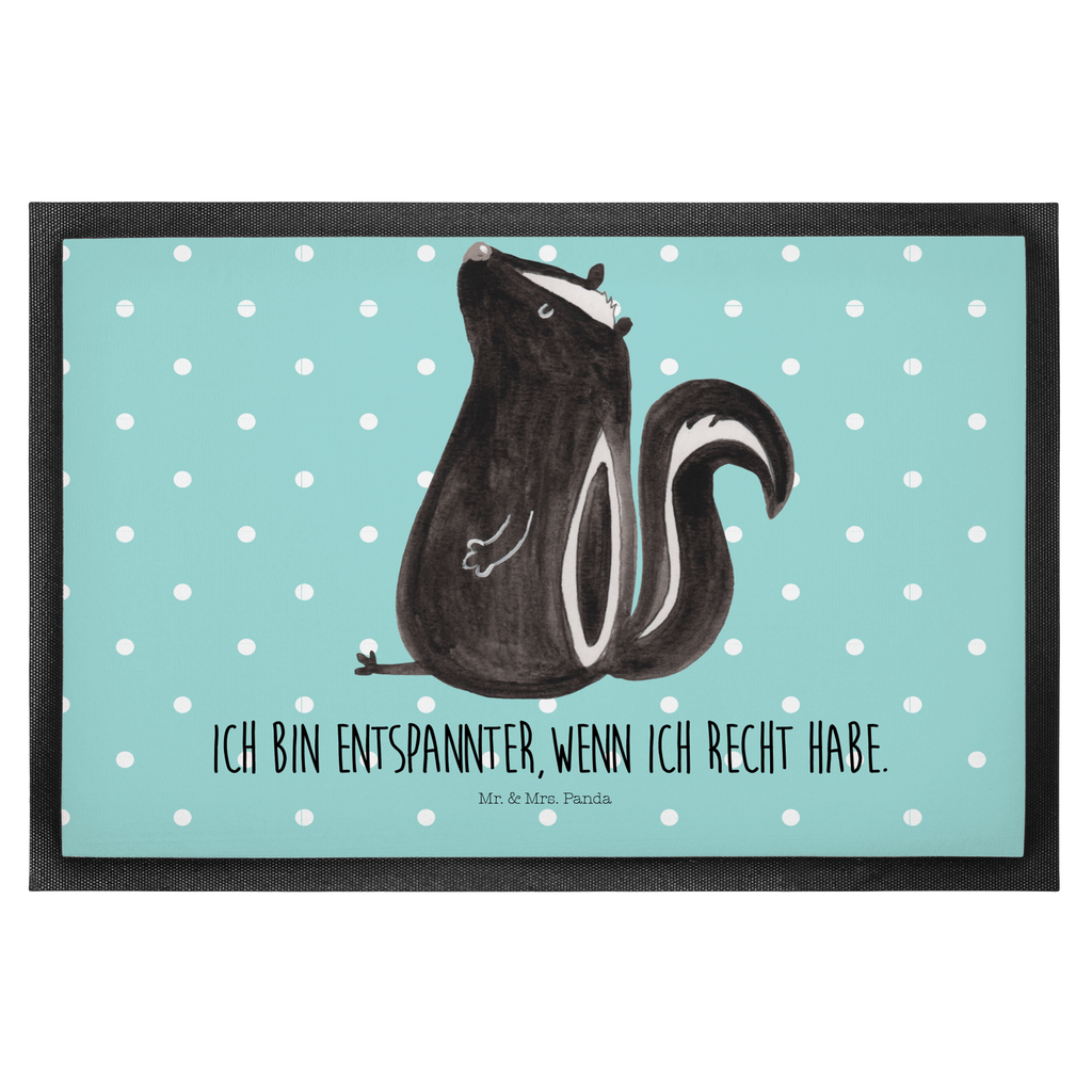 Fußmatte Stinktier sitzend Stinktier, Skunk, Wildtier, Raubtier, Stinker, Stinki, Spruch, Büro, Recht, Besserwisser, Türvorleger, Schmutzmatte, Fußabtreter, Matte, Schmutzfänger, Fußabstreifer, Schmutzfangmatte, Türmatte, Motivfußmatte,  Haustürmatte, Vorleger  Stinktier, Skunk