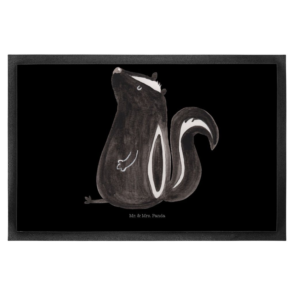 Fußmatte Stinktier sitzend Stinktier, Skunk, Wildtier, Raubtier, Stinker, Stinki, Spruch, Büro, Recht, Besserwisser, Türvorleger, Schmutzmatte, Fußabtreter, Matte, Schmutzfänger, Fußabstreifer, Schmutzfangmatte, Türmatte, Motivfußmatte,  Haustürmatte, Vorleger  Stinktier, Skunk