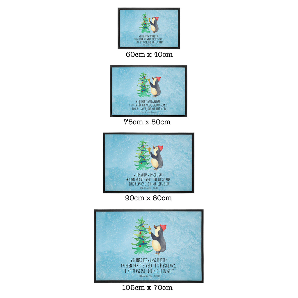 Fußmatte Pinguin Weihnachtsbaum Pinguin, Weihnachten, Winter Türvorleger, Schmutzmatte, Fußabtreter, Matte, Schmutzfänger, Fußabstreifer, Schmutzfangmatte, Türmatte, Motivfußmatte,  Haustürmatte, Vorleger  Winter, Weihnachten, Weihnachtsdeko, Nikolaus, Advent, Heiligabend, Wintermotiv