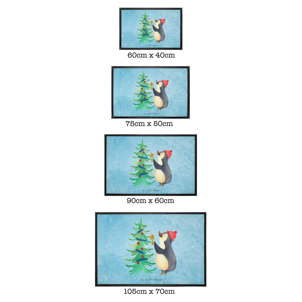 Fußmatte Pinguin Weihnachtsbaum Pinguin, Weihnachten, Winter Türvorleger, Schmutzmatte, Fußabtreter, Matte, Schmutzfänger, Fußabstreifer, Schmutzfangmatte, Türmatte, Motivfußmatte,  Haustürmatte, Vorleger  Winter, Weihnachten, Weihnachtsdeko, Nikolaus, Advent, Heiligabend, Wintermotiv