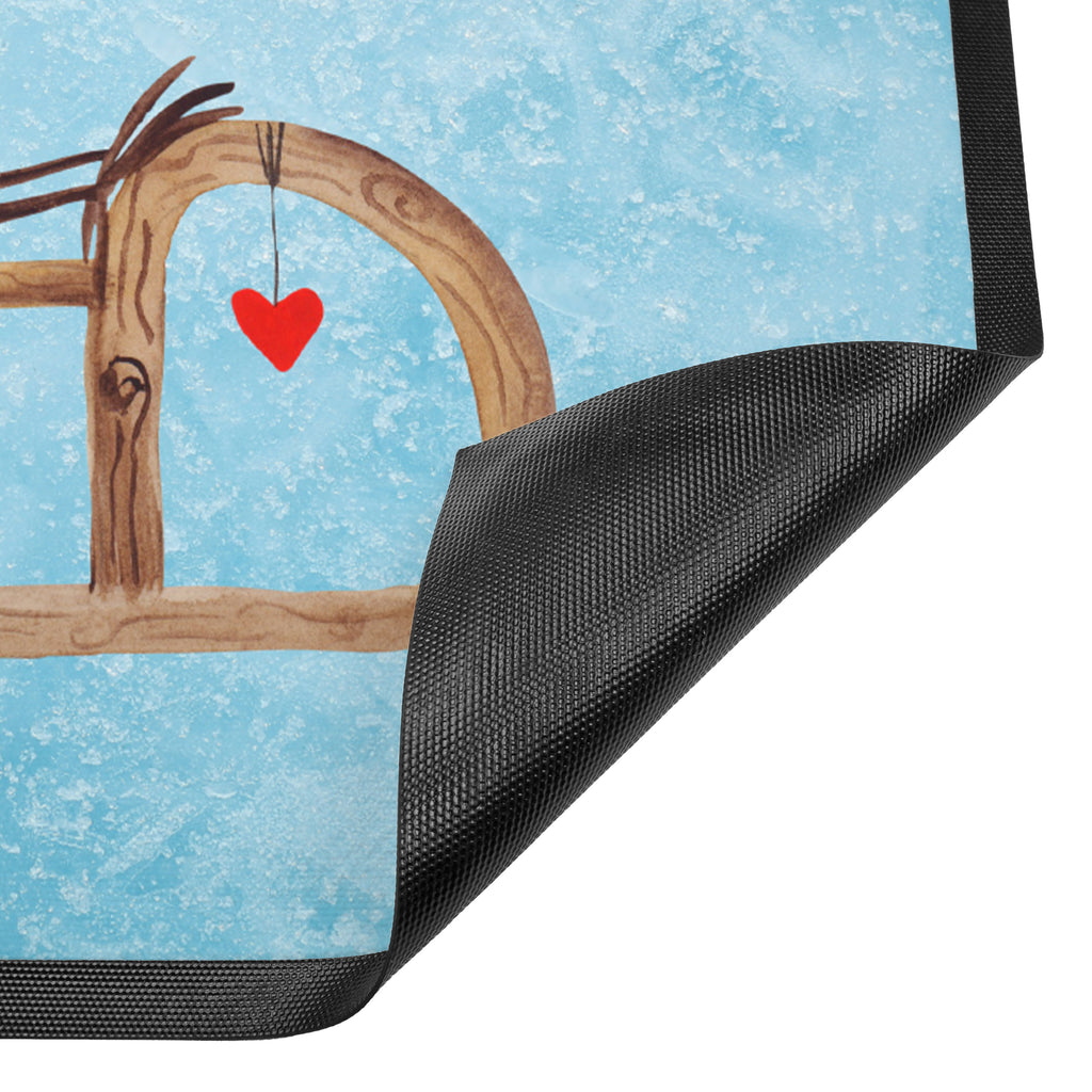 Fußmatte Rotkehlchen Schlitten Weihnachten, Schlitten, Vogel Türvorleger, Schmutzmatte, Fußabtreter, Matte, Schmutzfänger, Fußabstreifer, Schmutzfangmatte, Türmatte, Motivfußmatte,  Haustürmatte, Vorleger  Winter, Weihnachten, Weihnachtsdeko, Nikolaus, Advent, Heiligabend, Wintermotiv