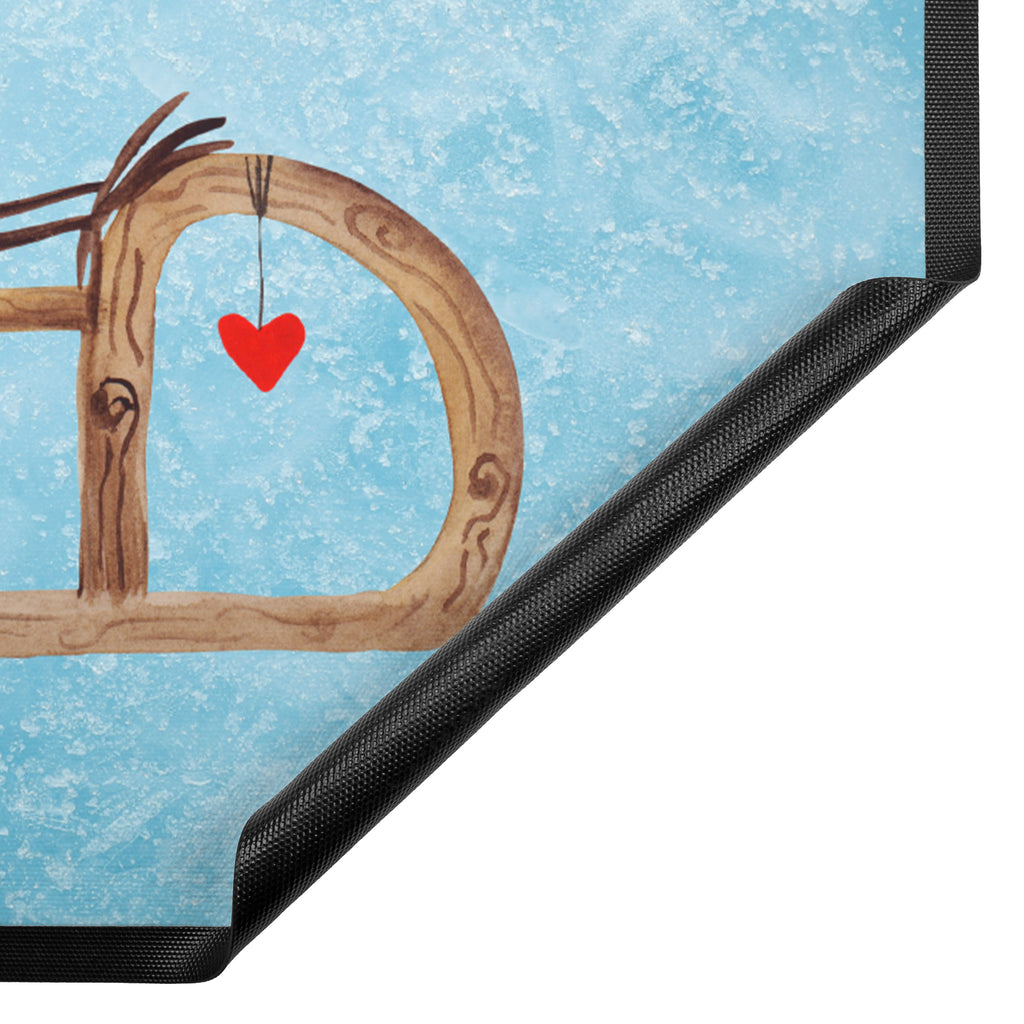 Fußmatte Rotkehlchen Schlitten Weihnachten, Schlitten, Vogel Türvorleger, Schmutzmatte, Fußabtreter, Matte, Schmutzfänger, Fußabstreifer, Schmutzfangmatte, Türmatte, Motivfußmatte,  Haustürmatte, Vorleger  Winter, Weihnachten, Weihnachtsdeko, Nikolaus, Advent, Heiligabend, Wintermotiv