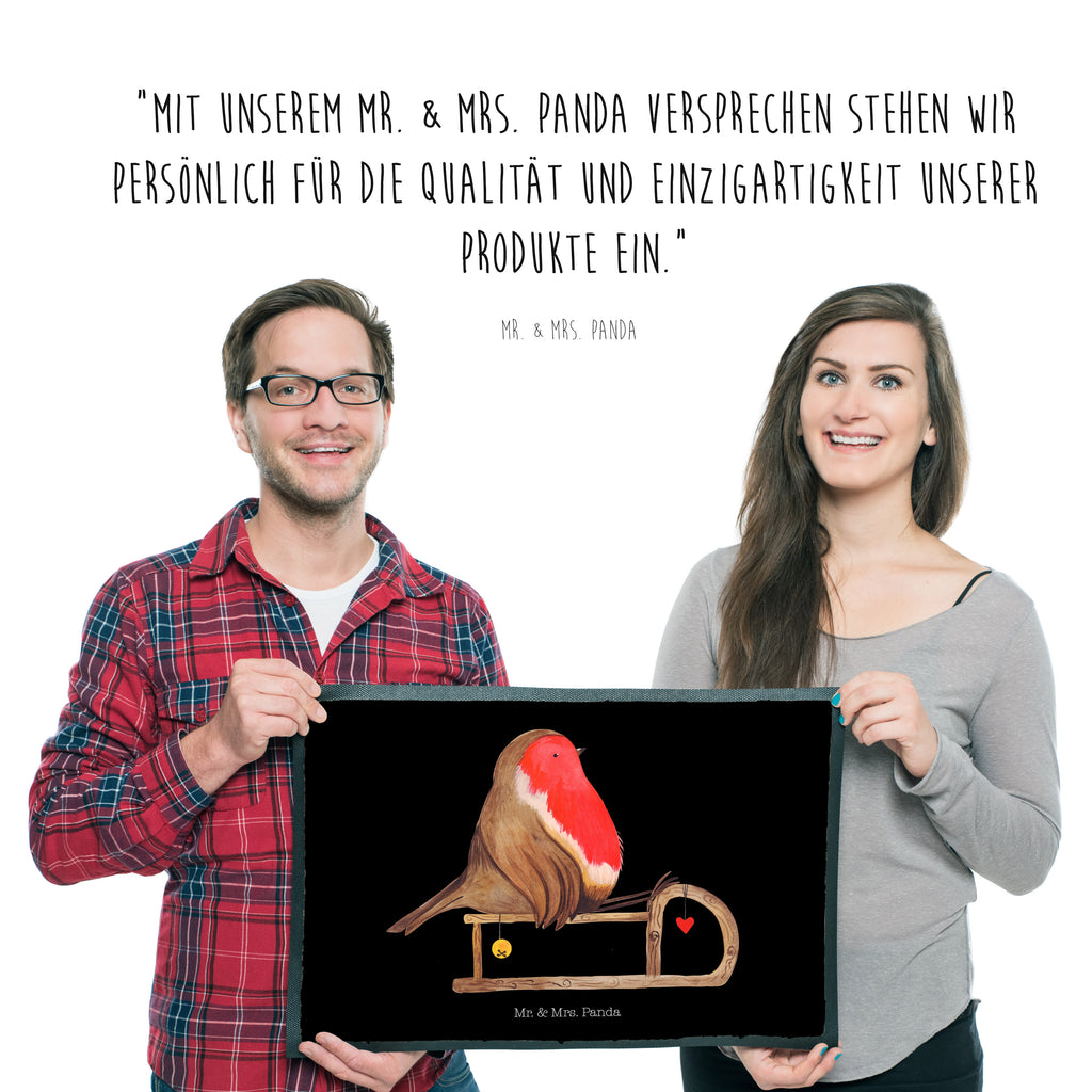 Fußmatte Rotkehlchen Schlitten Weihnachten, Schlitten, Vogel Türvorleger, Schmutzmatte, Fußabtreter, Matte, Schmutzfänger, Fußabstreifer, Schmutzfangmatte, Türmatte, Motivfußmatte,  Haustürmatte, Vorleger  Winter, Weihnachten, Weihnachtsdeko, Nikolaus, Advent, Heiligabend, Wintermotiv
