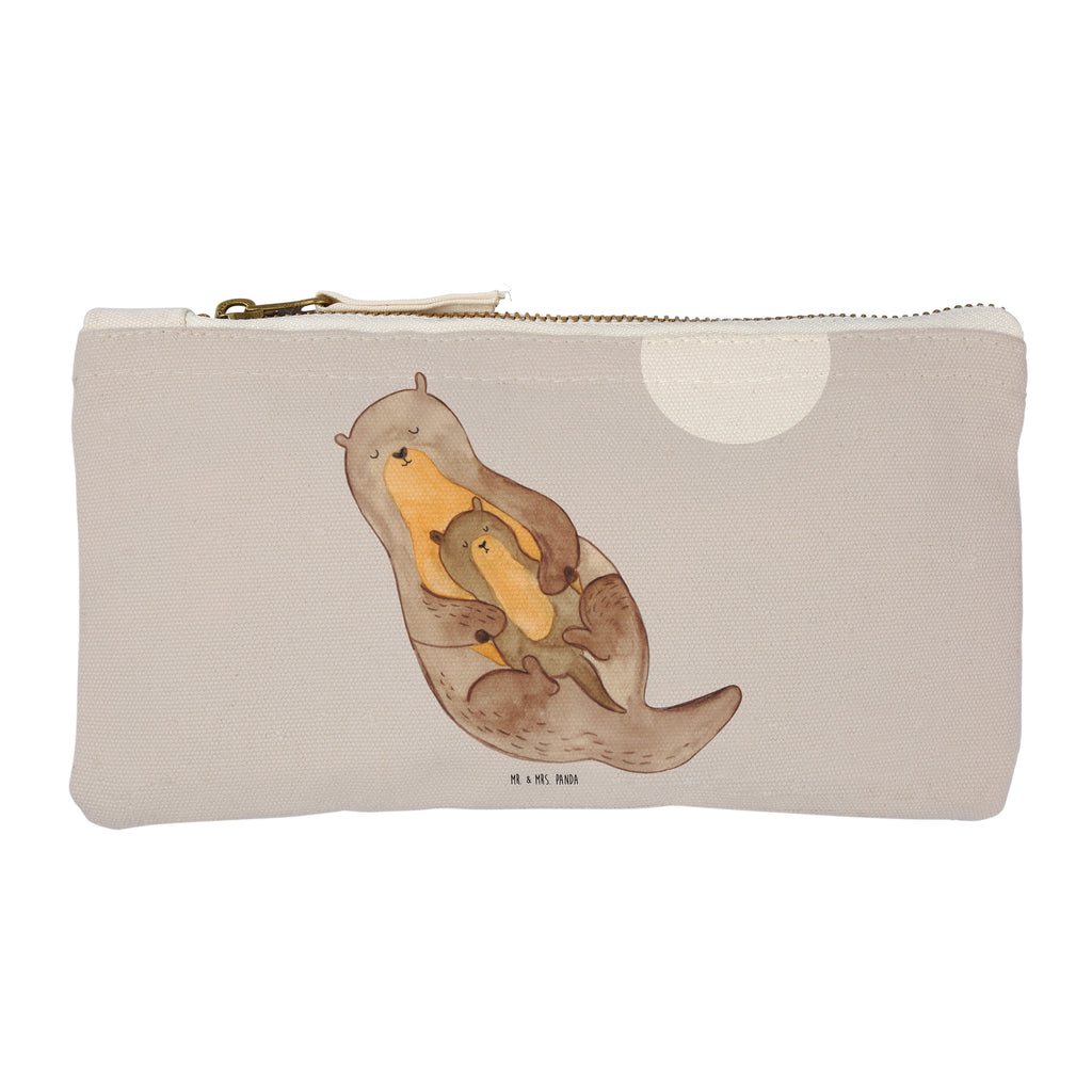 Schminktasche Otter mit Kind Schminktasche, Kosmetiktasche, Kosmetikbeutel, Stiftemäppchen, Etui, Federmappe, Makeup, XXL, Schminketui, Kosmetiketui, Schlamperetui, Otter, Fischotter, Seeotter, Otter Seeotter See Otter