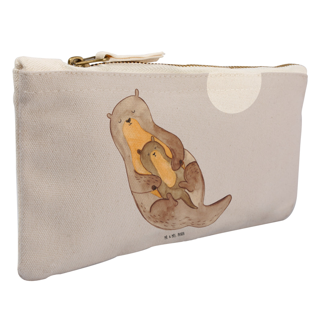 Schminktasche Otter mit Kind Schminktasche, Kosmetiktasche, Kosmetikbeutel, Stiftemäppchen, Etui, Federmappe, Makeup, XXL, Schminketui, Kosmetiketui, Schlamperetui, Otter, Fischotter, Seeotter, Otter Seeotter See Otter