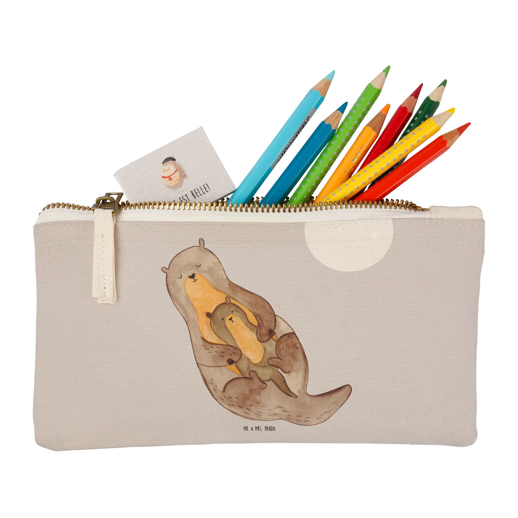 Schminktasche Otter mit Kind Schminktasche, Kosmetiktasche, Kosmetikbeutel, Stiftemäppchen, Etui, Federmappe, Makeup, XXL, Schminketui, Kosmetiketui, Schlamperetui, Otter, Fischotter, Seeotter, Otter Seeotter See Otter