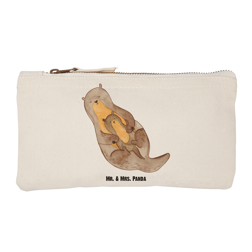 Schminktasche Otter mit Kind Schminktasche, Kosmetiktasche, Kosmetikbeutel, Stiftemäppchen, Etui, Federmappe, Makeup, XXL, Schminketui, Kosmetiketui, Schlamperetui, Otter, Fischotter, Seeotter, Otter Seeotter See Otter