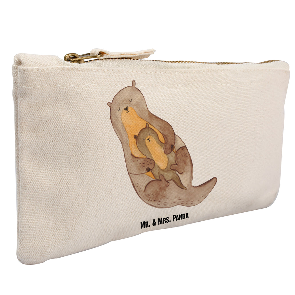 Schminktasche Otter mit Kind Schminktasche, Kosmetiktasche, Kosmetikbeutel, Stiftemäppchen, Etui, Federmappe, Makeup, XXL, Schminketui, Kosmetiketui, Schlamperetui, Otter, Fischotter, Seeotter, Otter Seeotter See Otter