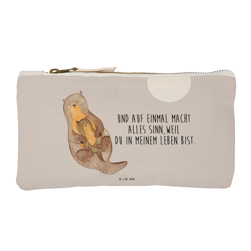 Schminktasche Otter mit Kind Schminktasche, Kosmetiktasche, Kosmetikbeutel, Stiftemäppchen, Etui, Federmappe, Makeup, XXL, Schminketui, Kosmetiketui, Schlamperetui, Otter, Fischotter, Seeotter, Otter Seeotter See Otter