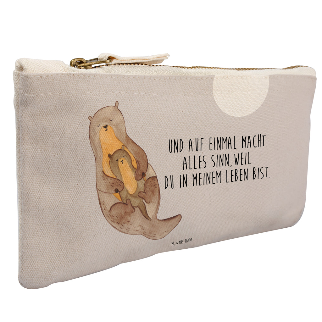 Schminktasche Otter mit Kind Schminktasche, Kosmetiktasche, Kosmetikbeutel, Stiftemäppchen, Etui, Federmappe, Makeup, XXL, Schminketui, Kosmetiketui, Schlamperetui, Otter, Fischotter, Seeotter, Otter Seeotter See Otter