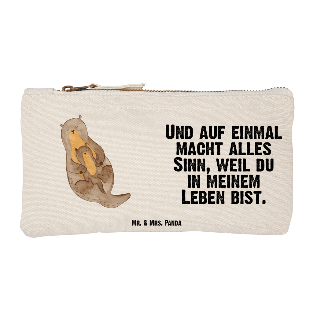 Schminktasche Otter mit Kind Schminktasche, Kosmetiktasche, Kosmetikbeutel, Stiftemäppchen, Etui, Federmappe, Makeup, XXL, Schminketui, Kosmetiketui, Schlamperetui, Otter, Fischotter, Seeotter, Otter Seeotter See Otter