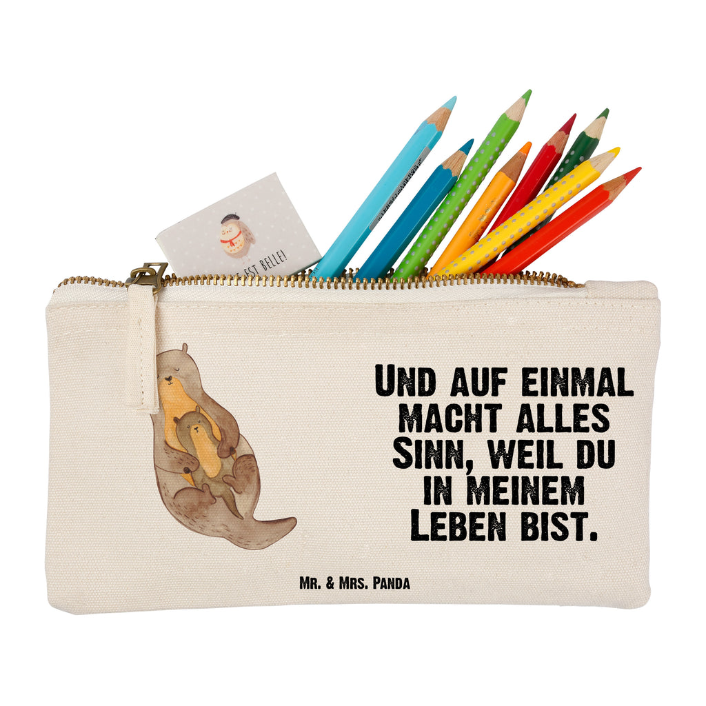 Schminktasche Otter mit Kind Schminktasche, Kosmetiktasche, Kosmetikbeutel, Stiftemäppchen, Etui, Federmappe, Makeup, XXL, Schminketui, Kosmetiketui, Schlamperetui, Otter, Fischotter, Seeotter, Otter Seeotter See Otter