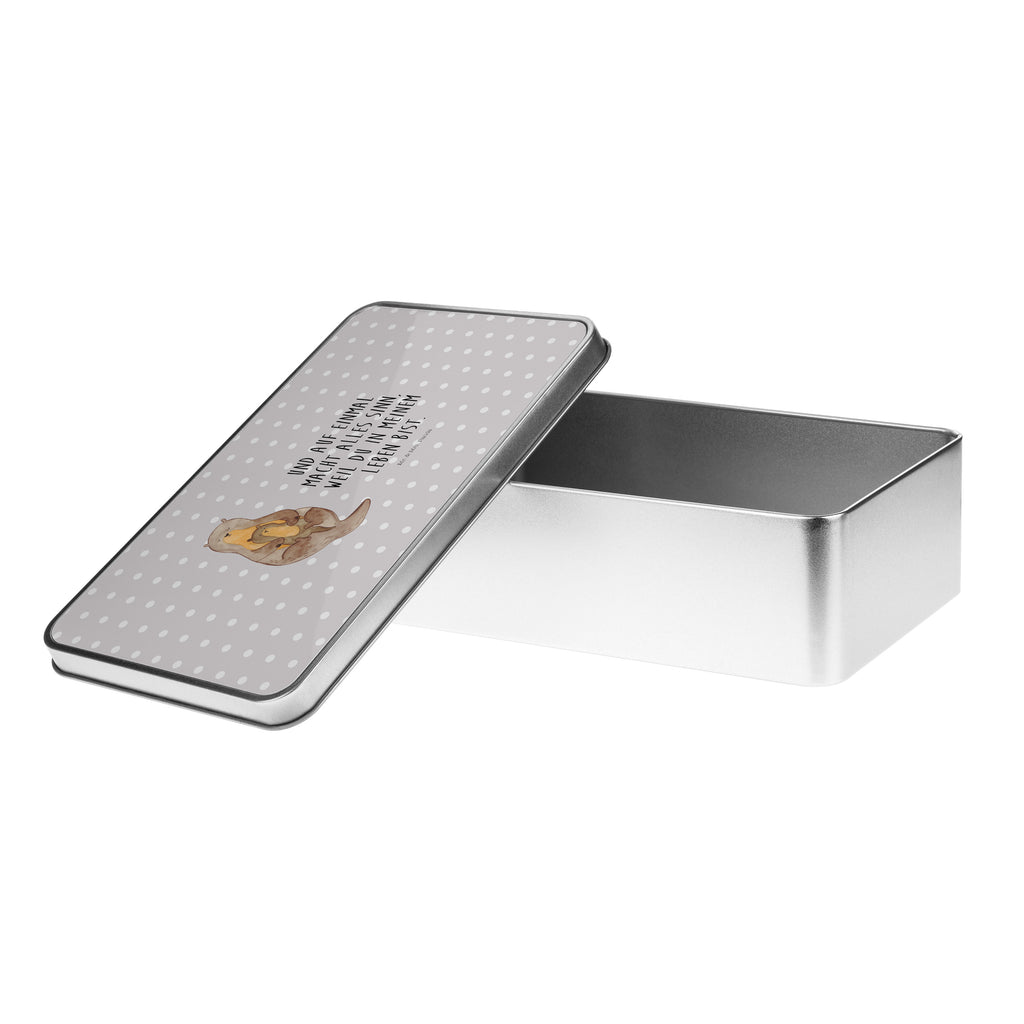 Metalldose rechteckig Otter mit Kind Blechdose, Metalldose, Blechbox, Container, Keksdose, Vorratsdose, Vorratsbox, Döschen, Versperbox, Vesperdose, Aufbewahrungsdose, Aufbewahrungsbox, Aluminiumdose, Dose, Otter, Fischotter, Seeotter, Otter Seeotter See Otter