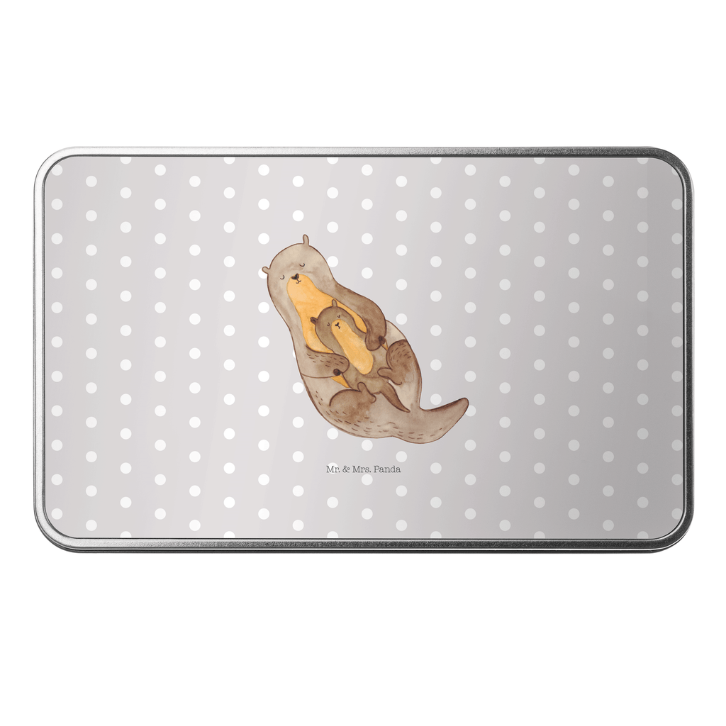 Metalldose rechteckig Otter mit Kind Blechdose, Metalldose, Blechbox, Container, Keksdose, Vorratsdose, Vorratsbox, Döschen, Versperbox, Vesperdose, Aufbewahrungsdose, Aufbewahrungsbox, Aluminiumdose, Dose, Otter, Fischotter, Seeotter, Otter Seeotter See Otter