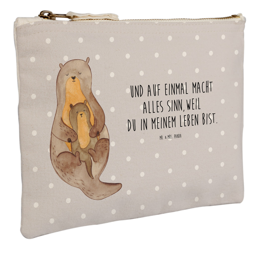Schminktasche Otter mit Kind Schminktasche, Kosmetiktasche, Kosmetikbeutel, Stiftemäppchen, Etui, Federmappe, Makeup, XXL, Schminketui, Kosmetiketui, Schlamperetui, Otter, Fischotter, Seeotter, Otter Seeotter See Otter