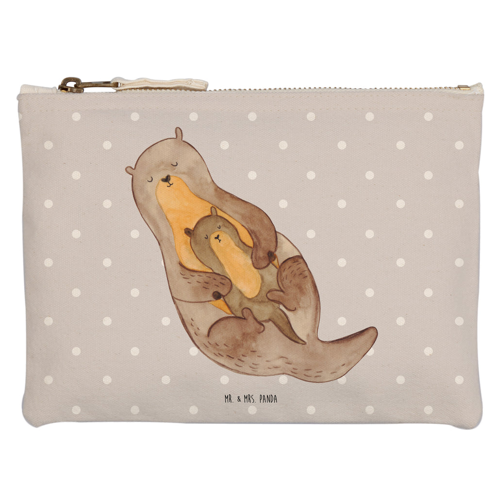 Schminktasche Otter mit Kind Schminktasche, Kosmetiktasche, Kosmetikbeutel, Stiftemäppchen, Etui, Federmappe, Makeup, XXL, Schminketui, Kosmetiketui, Schlamperetui, Otter, Fischotter, Seeotter, Otter Seeotter See Otter