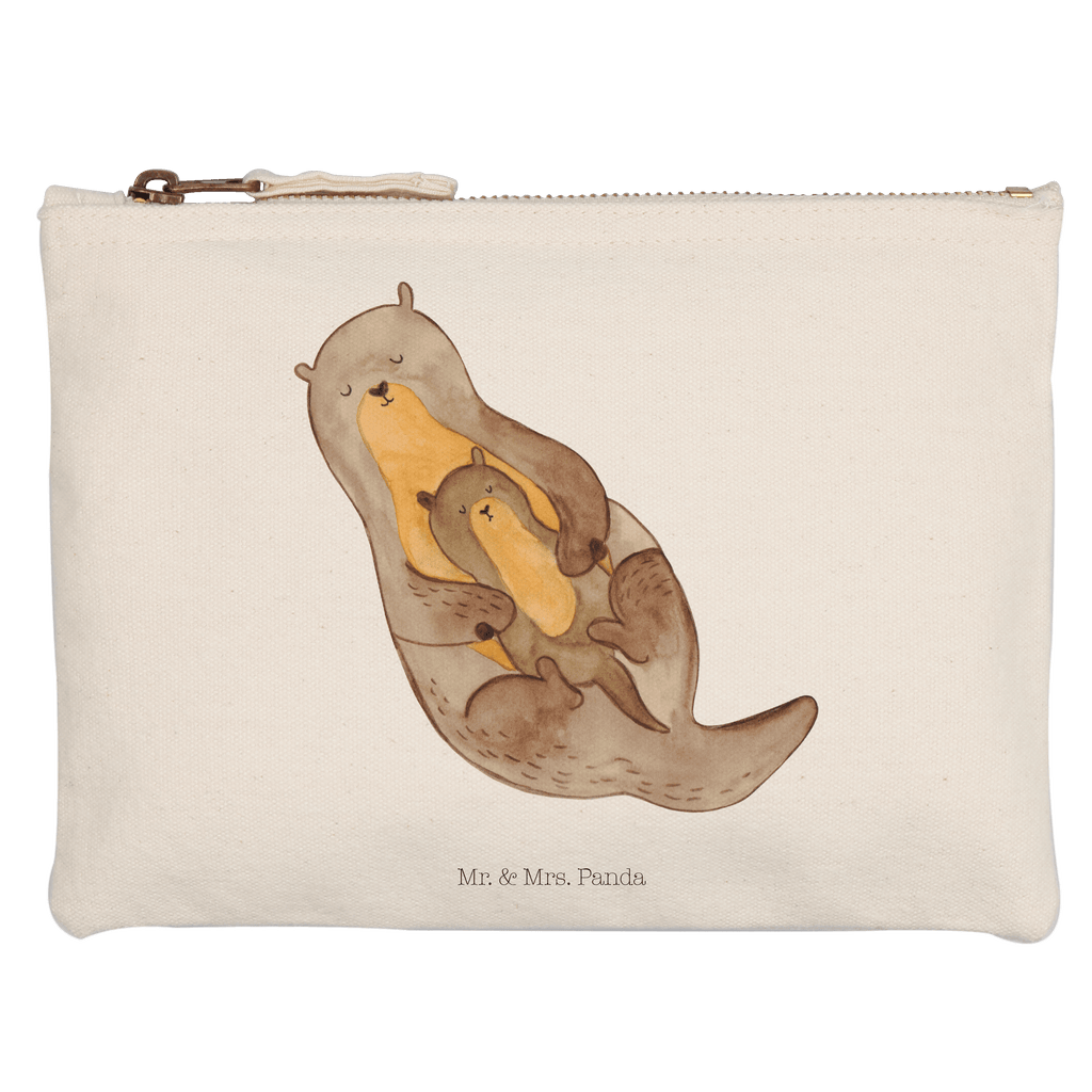 Schminktasche Otter mit Kind Schminktasche, Kosmetiktasche, Kosmetikbeutel, Stiftemäppchen, Etui, Federmappe, Makeup, XXL, Schminketui, Kosmetiketui, Schlamperetui, Otter, Fischotter, Seeotter, Otter Seeotter See Otter