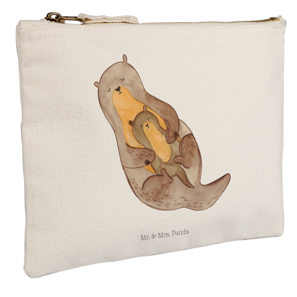 Schminktasche Otter mit Kind Schminktasche, Kosmetiktasche, Kosmetikbeutel, Stiftemäppchen, Etui, Federmappe, Makeup, XXL, Schminketui, Kosmetiketui, Schlamperetui, Otter, Fischotter, Seeotter, Otter Seeotter See Otter
