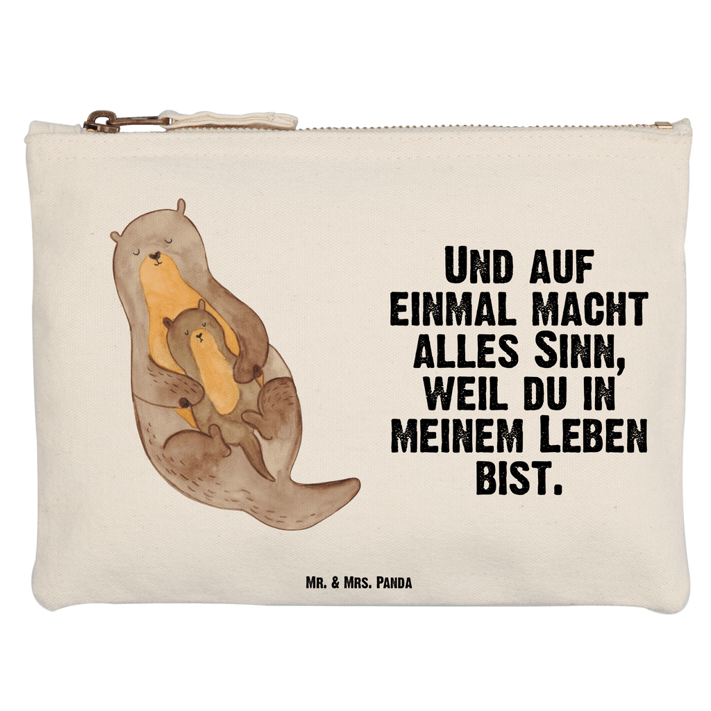 Schminktasche Otter mit Kind Schminktasche, Kosmetiktasche, Kosmetikbeutel, Stiftemäppchen, Etui, Federmappe, Makeup, XXL, Schminketui, Kosmetiketui, Schlamperetui, Otter, Fischotter, Seeotter, Otter Seeotter See Otter