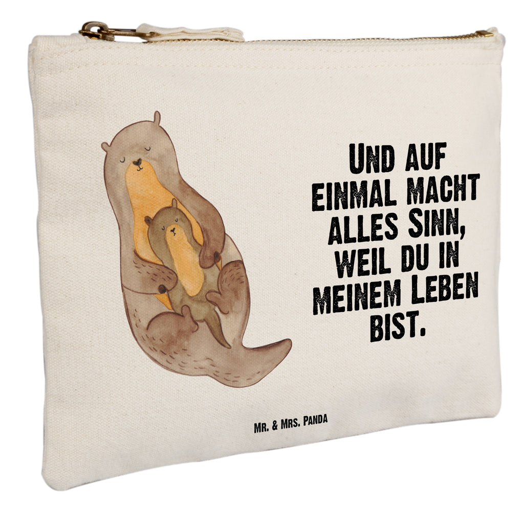 Schminktasche Otter mit Kind Schminktasche, Kosmetiktasche, Kosmetikbeutel, Stiftemäppchen, Etui, Federmappe, Makeup, XXL, Schminketui, Kosmetiketui, Schlamperetui, Otter, Fischotter, Seeotter, Otter Seeotter See Otter