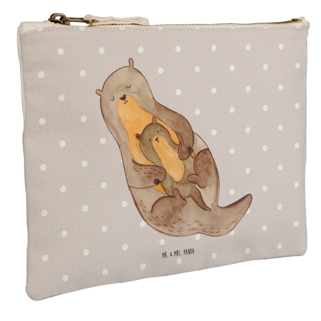 Schminktasche Otter mit Kind Schminktasche, Kosmetiktasche, Kosmetikbeutel, Stiftemäppchen, Etui, Federmappe, Makeup, XXL, Schminketui, Kosmetiketui, Schlamperetui, Otter, Fischotter, Seeotter, Otter Seeotter See Otter