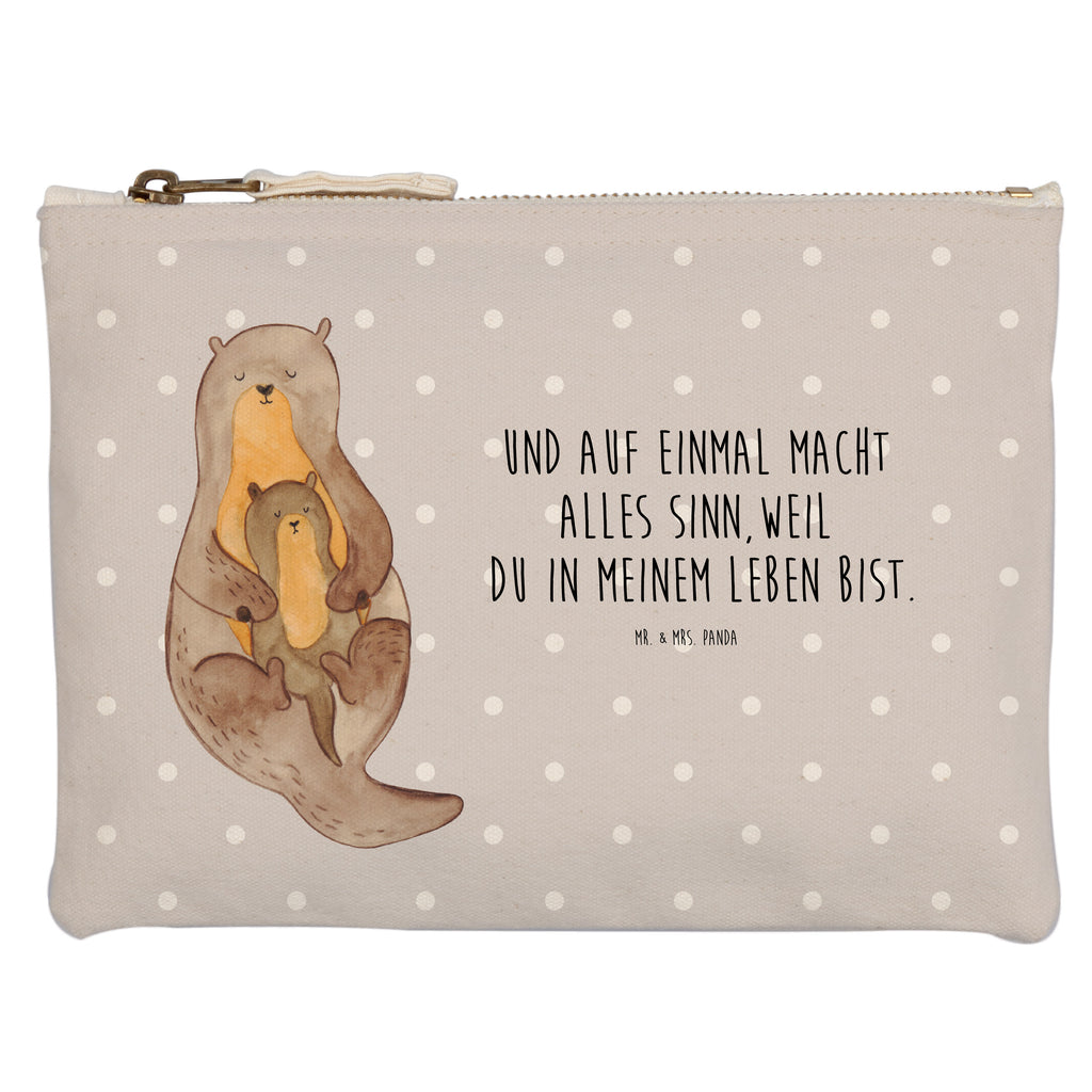 Schminktasche Otter mit Kind Schminktasche, Kosmetiktasche, Kosmetikbeutel, Stiftemäppchen, Etui, Federmappe, Makeup, XXL, Schminketui, Kosmetiketui, Schlamperetui, Otter, Fischotter, Seeotter, Otter Seeotter See Otter