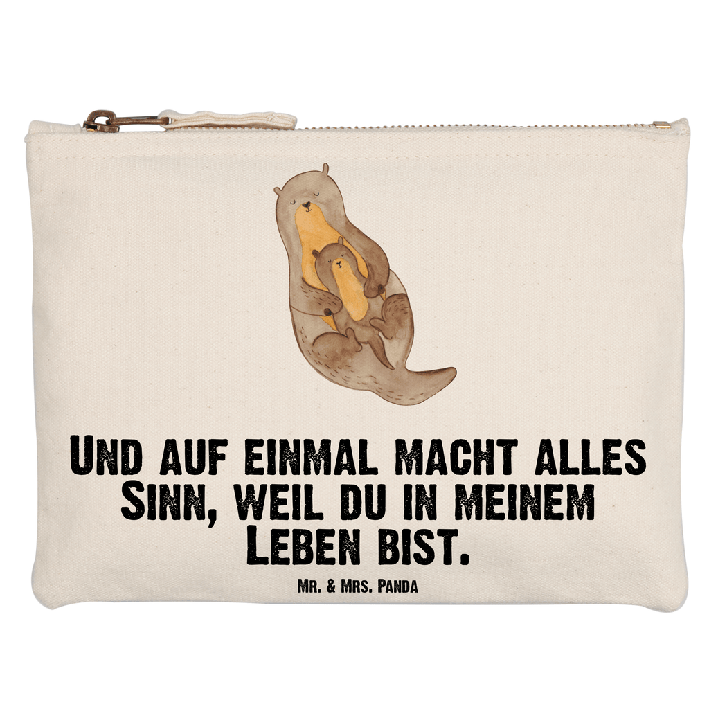 Schminktasche Otter mit Kind Schminktasche, Kosmetiktasche, Kosmetikbeutel, Stiftemäppchen, Etui, Federmappe, Makeup, XXL, Schminketui, Kosmetiketui, Schlamperetui, Otter, Fischotter, Seeotter, Otter Seeotter See Otter