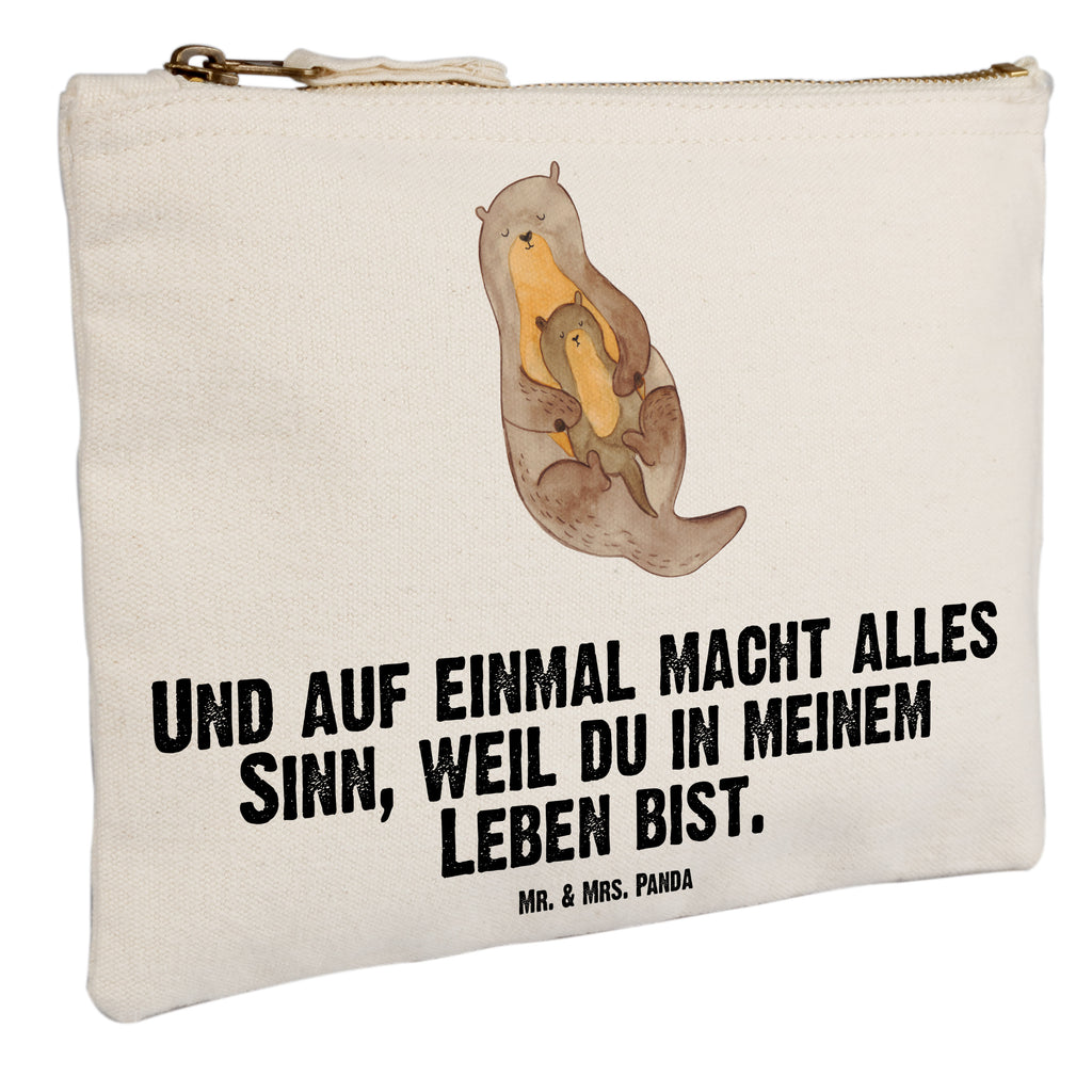 Schminktasche Otter mit Kind Schminktasche, Kosmetiktasche, Kosmetikbeutel, Stiftemäppchen, Etui, Federmappe, Makeup, XXL, Schminketui, Kosmetiketui, Schlamperetui, Otter, Fischotter, Seeotter, Otter Seeotter See Otter