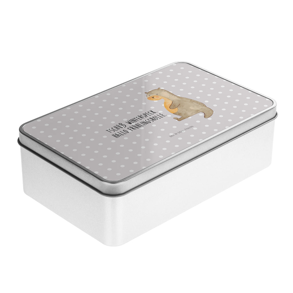 Metalldose rechteckig Otter Bauch Blechdose, Metalldose, Blechbox, Container, Keksdose, Vorratsdose, Vorratsbox, Döschen, Versperbox, Vesperdose, Aufbewahrungsdose, Aufbewahrungsbox, Aluminiumdose, Dose, Otter, Fischotter, Seeotter, Otter Seeotter See Otter