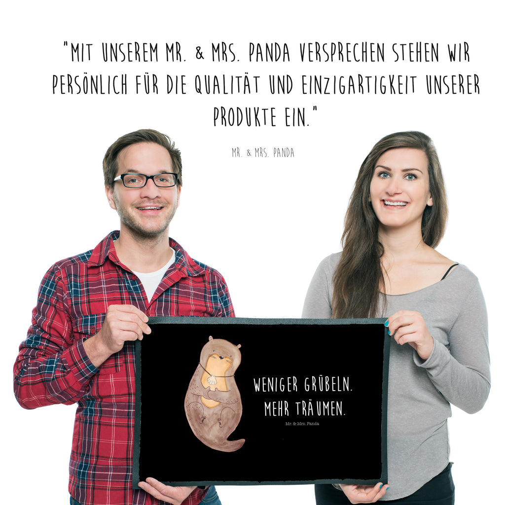 Fußmatte Otter mit Muschelmedaillon Otter, Otterliebe, Seeotter, grübeln, träumen, Motivation, Tagträumen, Büro	 Türvorleger, Schmutzmatte, Fußabtreter, Matte, Schmutzfänger, Fußabstreifer, Schmutzfangmatte, Türmatte, Motivfußmatte,  Haustürmatte, Vorleger  Otter,  Fischotter,  Seeotter