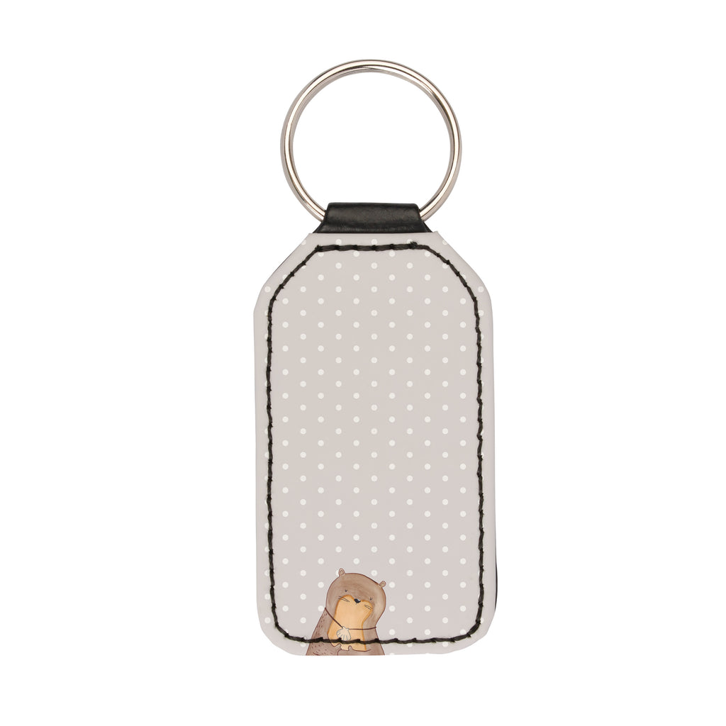 Rechteckig Schlüsselanhänger Otter mit Muschelmedaillon Schlüsselanhänger, Anhänger, Taschenanhänger, Glücksbringer, Schutzengel, Otter, Fischotter, Seeotter, Otterliebe, grübeln, träumen, Motivation, Tagträumen, Büro
