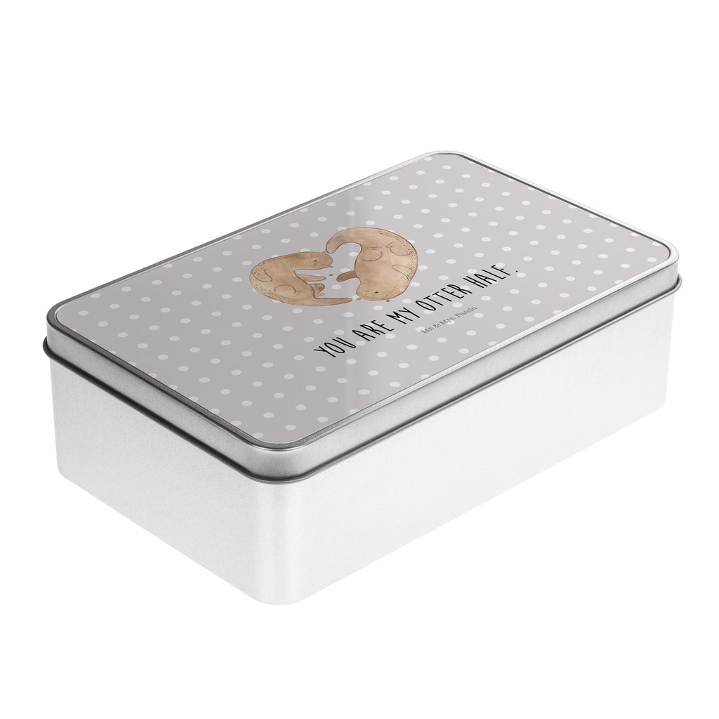Metalldose rechteckig Otter Herz Blechdose, Metalldose, Blechbox, Container, Keksdose, Vorratsdose, Vorratsbox, Döschen, Versperbox, Vesperdose, Aufbewahrungsdose, Aufbewahrungsbox, Aluminiumdose, Dose, Otter, Fischotter, Seeotter, Liebe, Herz, Liebesbeweis, Liebesgeschenk, Bessere Hälfte, Love you, Jahrestag, Hochzeitstag, Verlobung, gemeinsames Leben