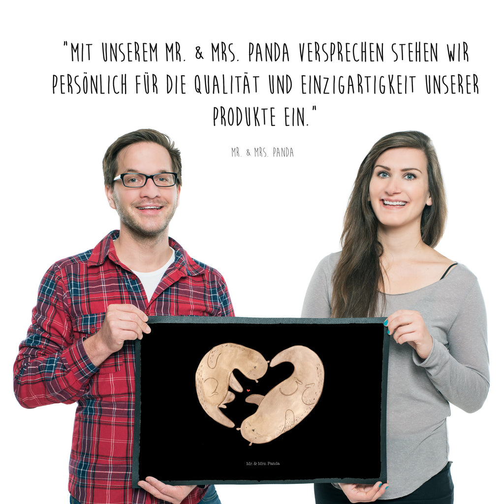 Fußmatte Otter Herz Otter,  Seeotter, Liebe, Herz, Liebesbeweis, Liebesgeschenk, Bessere Hälfte, Love you, Jahrestag, Hochzeitstag, Verlobung, gemeinsames Leben Türvorleger, Schmutzmatte, Fußabtreter, Matte, Schmutzfänger, Fußabstreifer, Schmutzfangmatte, Türmatte, Motivfußmatte,  Haustürmatte, Vorleger  Otter,  Fischotter,  Seeotter