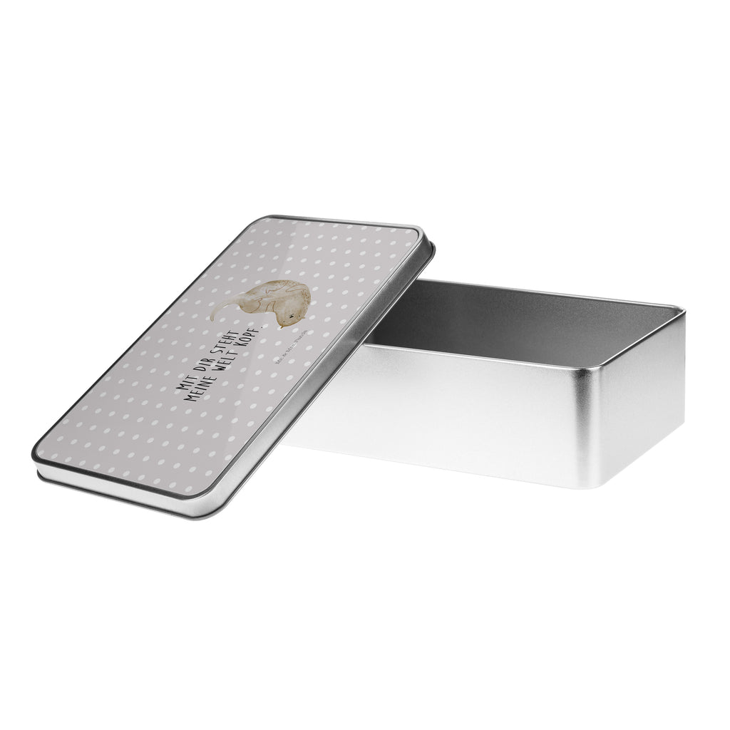Metalldose rechteckig Otter kopfüber Blechdose, Metalldose, Blechbox, Container, Keksdose, Vorratsdose, Vorratsbox, Döschen, Versperbox, Vesperdose, Aufbewahrungsdose, Aufbewahrungsbox, Aluminiumdose, Dose, Otter, Fischotter, Seeotter, Otter Seeotter See Otter