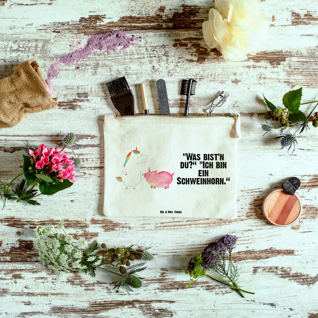 Schminktasche Einhorn + Schweinhorn Schminktasche, Kosmetiktasche, Kosmetikbeutel, Stiftemäppchen, Etui, Federmappe, Makeup, XXL, Schminketui, Kosmetiketui, Schlamperetui, Einhorn, Einhörner, Einhorn Deko, Pegasus, Unicorn, Freundschaft, Schweinhorn, Schwein, Freundin, Schweinchen
