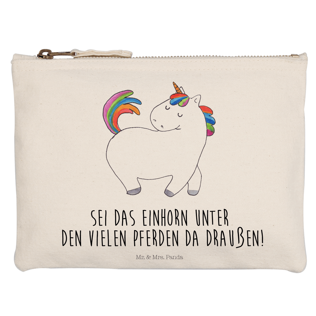 Schminktasche Einhorn stolzierend Schminktasche, Kosmetiktasche, Kosmetikbeutel, Stiftemäppchen, Etui, Federmappe, Makeup, XXL, Schminketui, Kosmetiketui, Schlamperetui, Einhorn, Einhörner, Einhorn Deko, Pegasus, Unicorn, stolz, anders, bunt, Pferd, Reiter, Reiten, Freundin, Geschenk