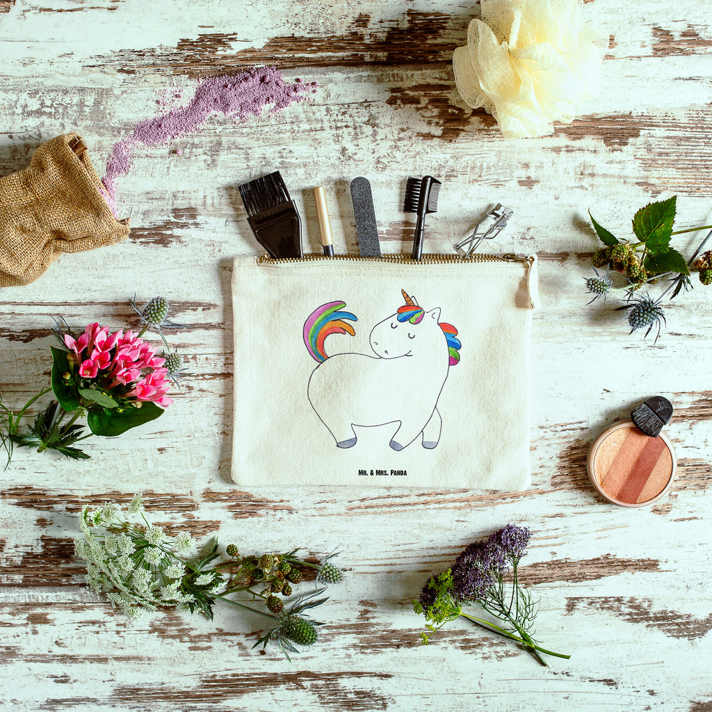 Schminktasche Einhorn stolzierend Schminktasche, Kosmetiktasche, Kosmetikbeutel, Stiftemäppchen, Etui, Federmappe, Makeup, XXL, Schminketui, Kosmetiketui, Schlamperetui, Einhorn, Einhörner, Einhorn Deko, Pegasus, Unicorn, stolz, anders, bunt, Pferd, Reiter, Reiten, Freundin, Geschenk