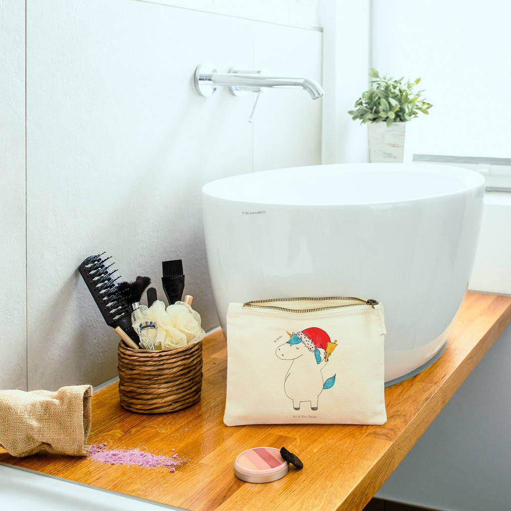 Schminktasche Einhorn Weihnachtsmann Schminktasche, Kosmetiktasche, Kosmetikbeutel, Stiftemäppchen, Etui, Federmappe, Makeup, XXL, Schminketui, Kosmetiketui, Schlamperetui, Einhorn, Einhörner, Einhorn Deko, Pegasus, Unicorn, Gin, Schokolade, Schoki, Weihnachten, Weihnachtsmann, Nikolaus, Wunschzettel, Wunschliste, Feenstaub