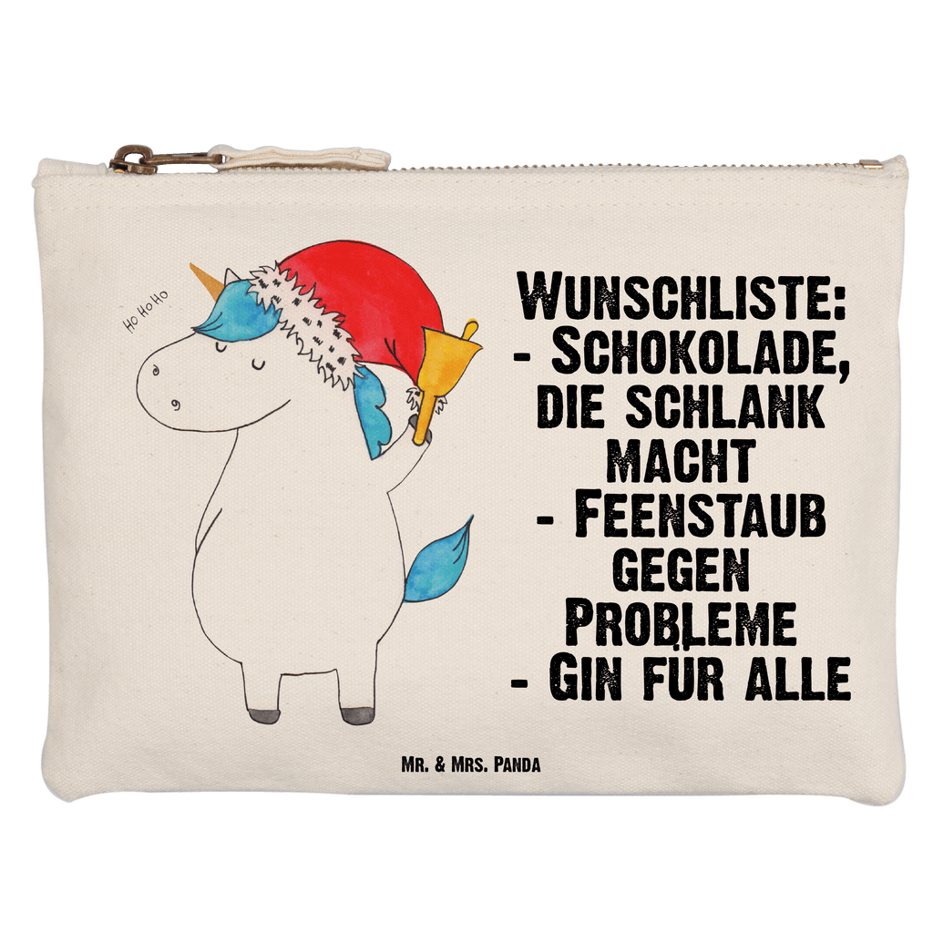 Schminktasche Einhorn Weihnachtsmann Schminktasche, Kosmetiktasche, Kosmetikbeutel, Stiftemäppchen, Etui, Federmappe, Makeup, XXL, Schminketui, Kosmetiketui, Schlamperetui, Einhorn, Einhörner, Einhorn Deko, Pegasus, Unicorn, Gin, Schokolade, Schoki, Weihnachten, Weihnachtsmann, Nikolaus, Wunschzettel, Wunschliste, Feenstaub