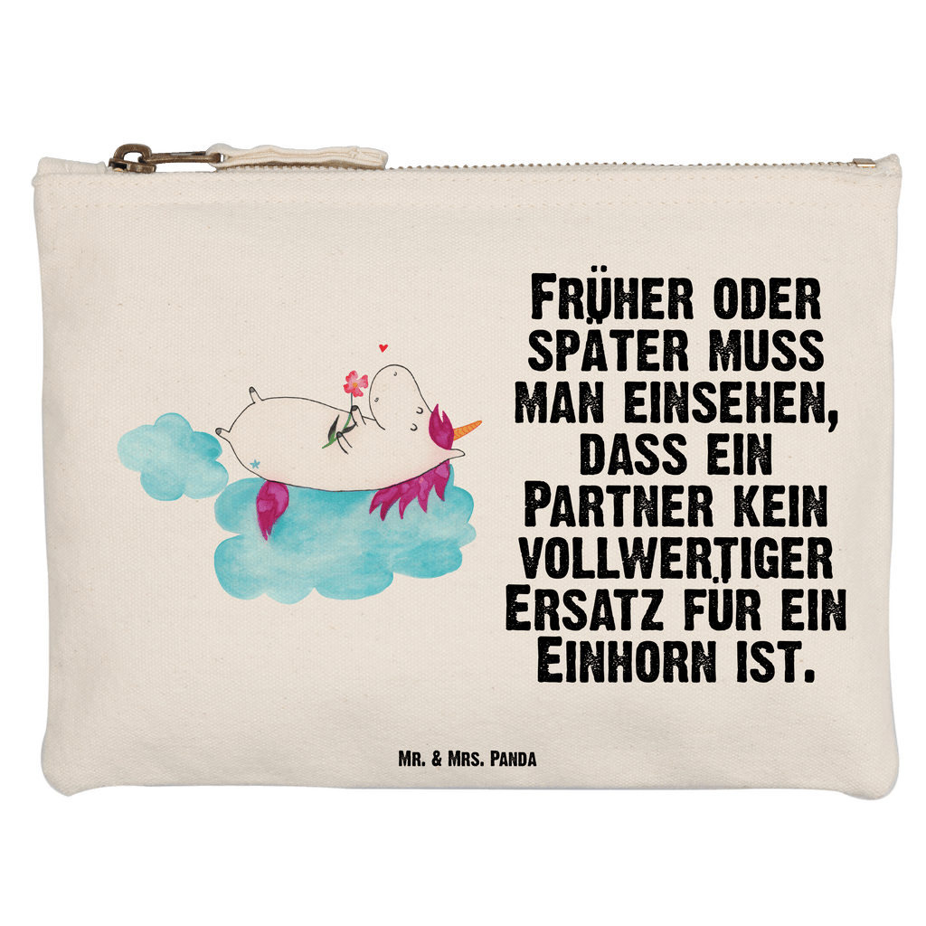 Schminktasche Einhorn verliebt auf Wolke Schminktasche, Kosmetiktasche, Kosmetikbeutel, Stiftemäppchen, Etui, Federmappe, Makeup, XXL, Schminketui, Kosmetiketui, Schlamperetui, Einhorn, Einhörner, Einhorn Deko, Pegasus, Unicorn, verliebt, Liebe, Liebesbeweis, Freundin, Wolke