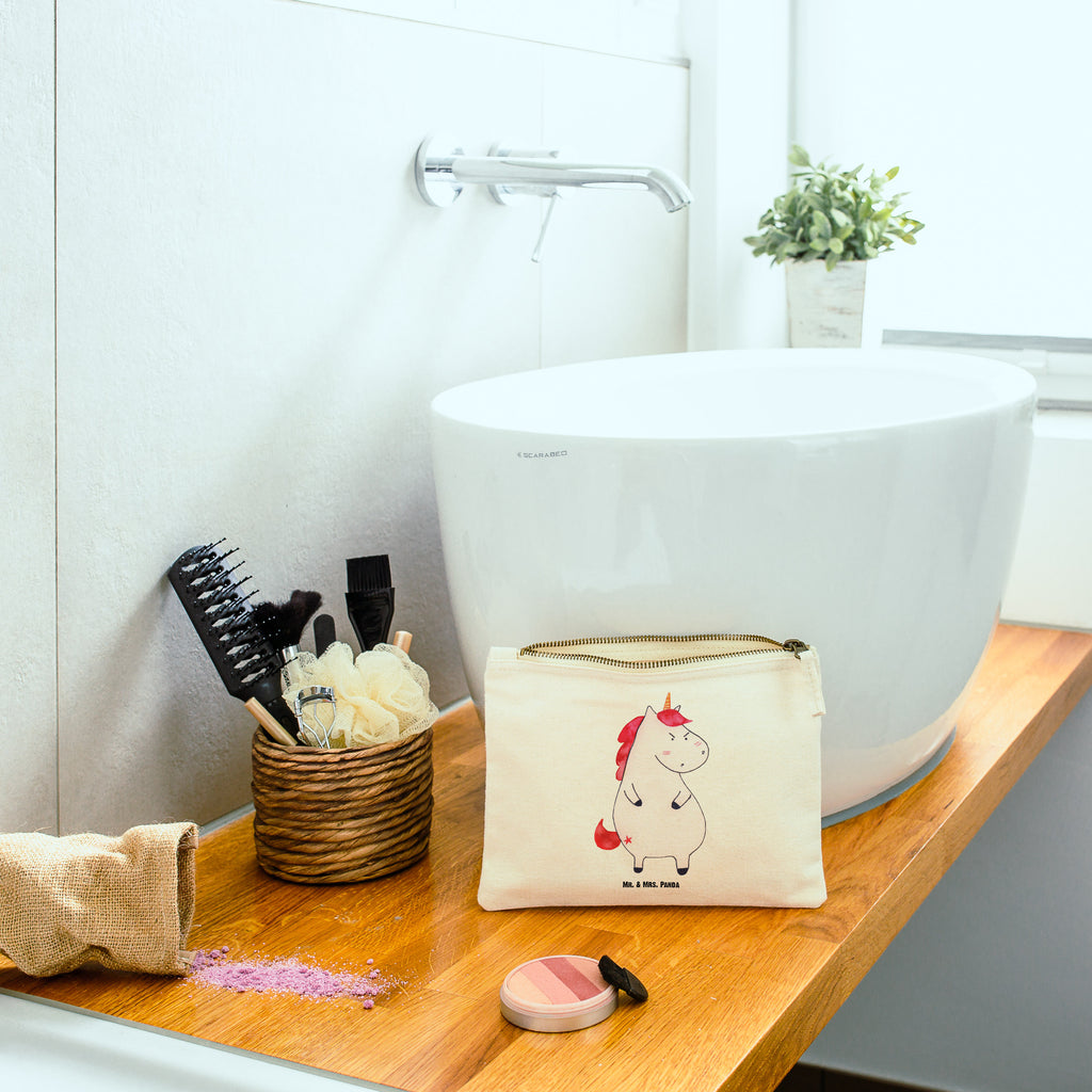 Schminktasche Einhorn wütend Schminktasche, Kosmetiktasche, Kosmetikbeutel, Stiftemäppchen, Etui, Federmappe, Makeup, XXL, Schminketui, Kosmetiketui, Schlamperetui, Einhorn, Einhörner, Einhorn Deko, Pegasus, Unicorn, Realität, Ansage, lustlos, nein, Büro, Arbeit, wütend, dumme Fragen, lustig, Spaß, Geschenk