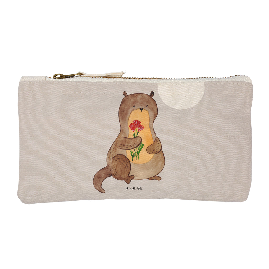 Schminktasche Otter Blumenstrauß Schminktasche, Kosmetiktasche, Kosmetikbeutel, Stiftemäppchen, Etui, Federmappe, Makeup, XXL, Schminketui, Kosmetiketui, Schlamperetui, Otter, Fischotter, Seeotter, Otter Seeotter See Otter