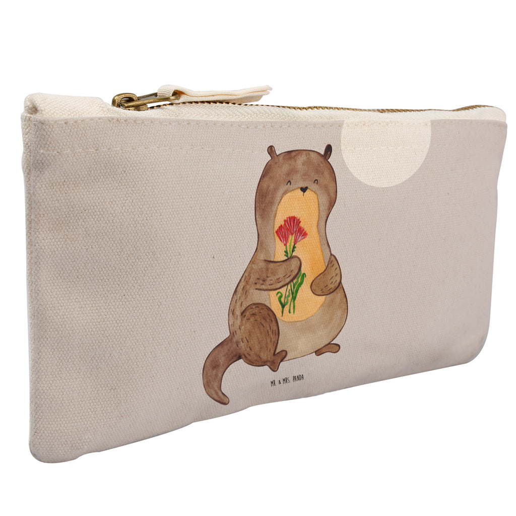 Schminktasche Otter Blumenstrauß Schminktasche, Kosmetiktasche, Kosmetikbeutel, Stiftemäppchen, Etui, Federmappe, Makeup, XXL, Schminketui, Kosmetiketui, Schlamperetui, Otter, Fischotter, Seeotter, Otter Seeotter See Otter
