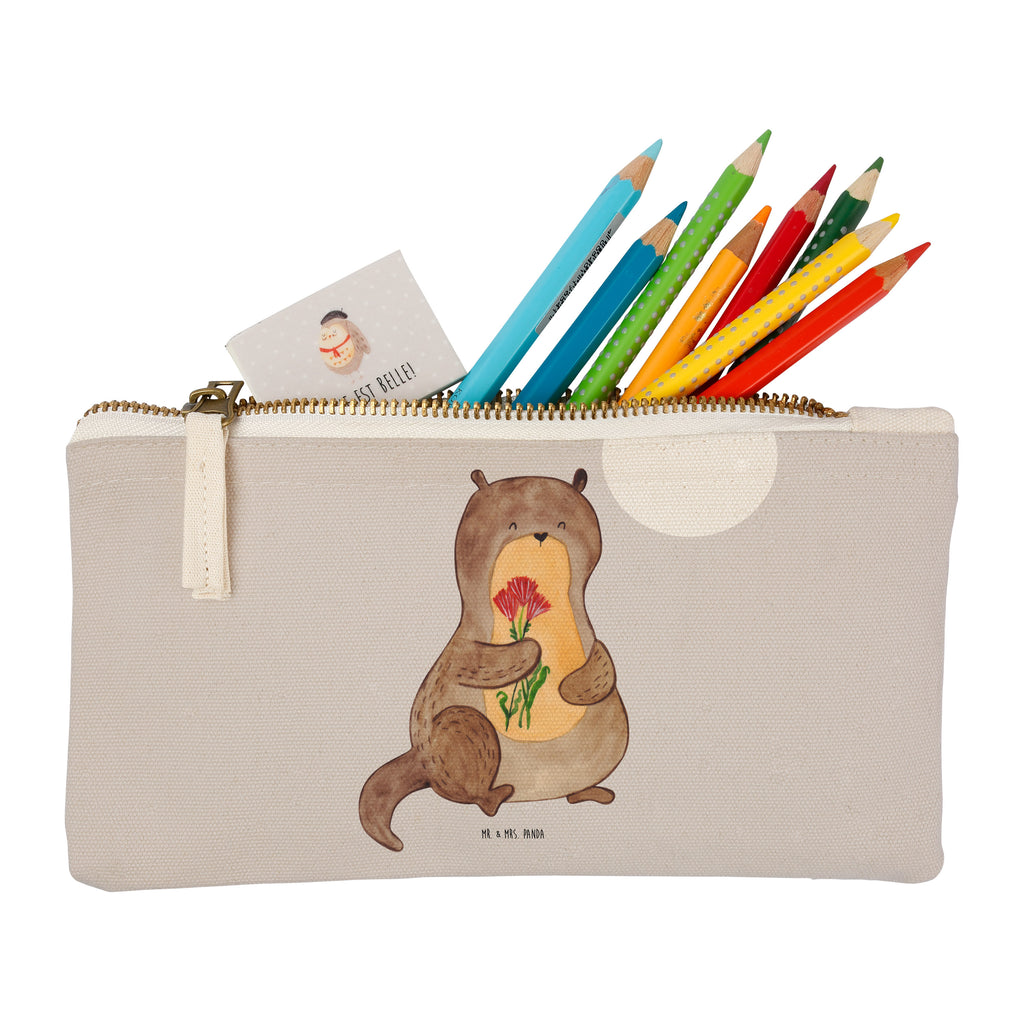 Schminktasche Otter Blumenstrauß Schminktasche, Kosmetiktasche, Kosmetikbeutel, Stiftemäppchen, Etui, Federmappe, Makeup, XXL, Schminketui, Kosmetiketui, Schlamperetui, Otter, Fischotter, Seeotter, Otter Seeotter See Otter