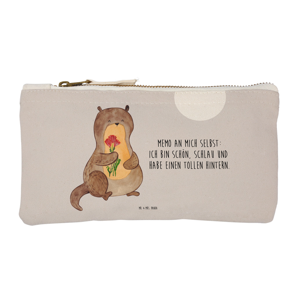 Schminktasche Otter Blumenstrauß Schminktasche, Kosmetiktasche, Kosmetikbeutel, Stiftemäppchen, Etui, Federmappe, Makeup, XXL, Schminketui, Kosmetiketui, Schlamperetui, Otter, Fischotter, Seeotter, Otter Seeotter See Otter